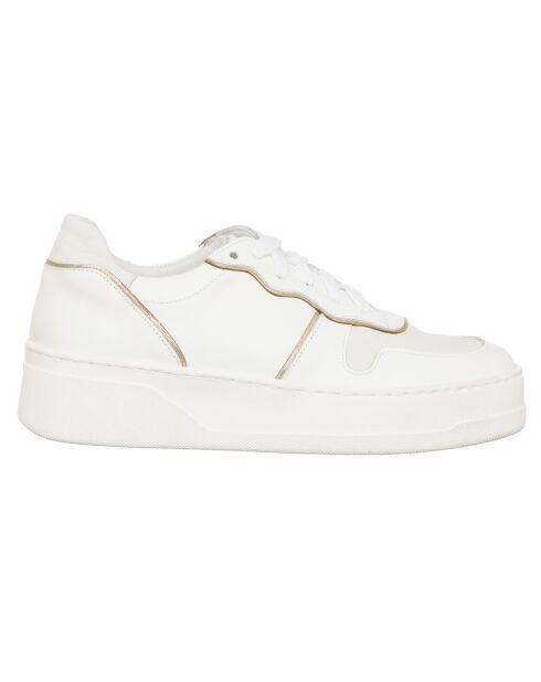 Sneakers en Cuir Nabuk blanc/doré
