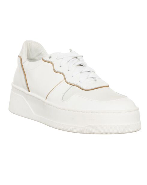 Sneakers en Cuir Nabuk blanc/doré