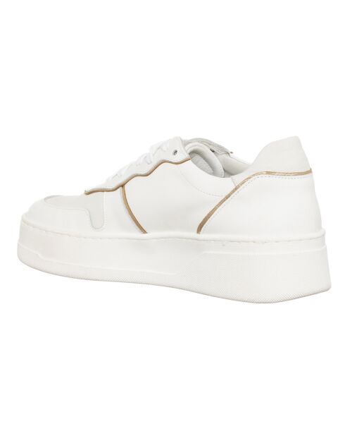 Sneakers en Cuir Nabuk blanc/doré