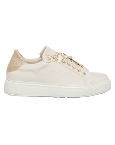 Sneakers en Cuir Pella écru/beige