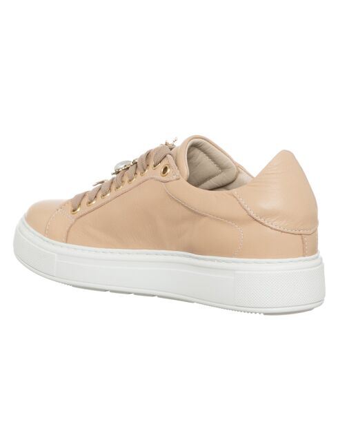 Sneakers en Cuir Nea saumon/beige