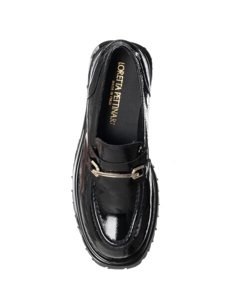 Mocassins en Cuir Nemo noir/doré - Talon 5 cm