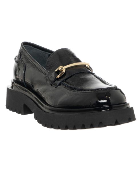 Mocassins en Cuir Nemo noir/doré - Talon 5 cm