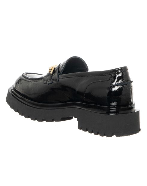 Mocassins en Cuir Nemo noir/doré - Talon 5 cm