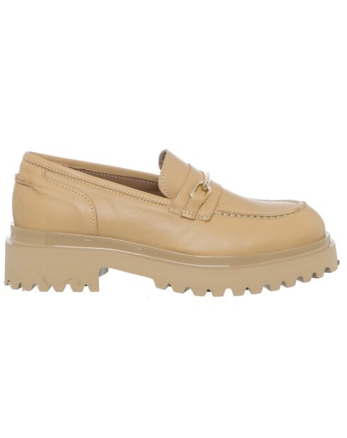 Mocassins en Cuir Meringa beiges - Talon 5 cm