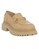 Mocassins en Cuir Meringa beiges - Talon 5 cm