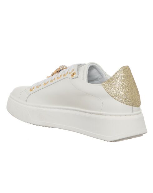 Sneakers en Cuir Gufo blanc/doré