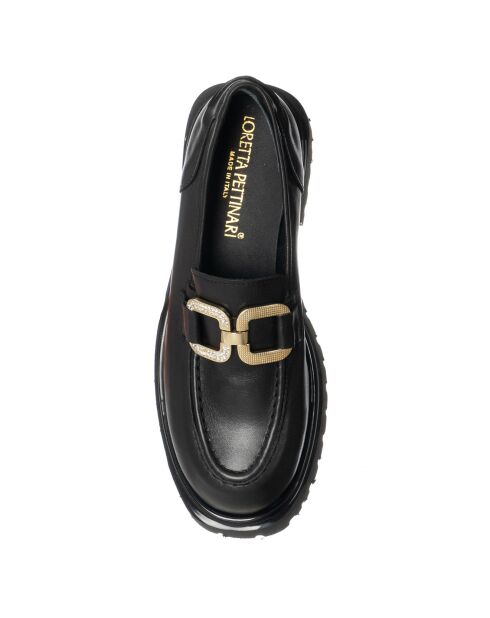 Mocassins en Cuir Noa noir/doré
