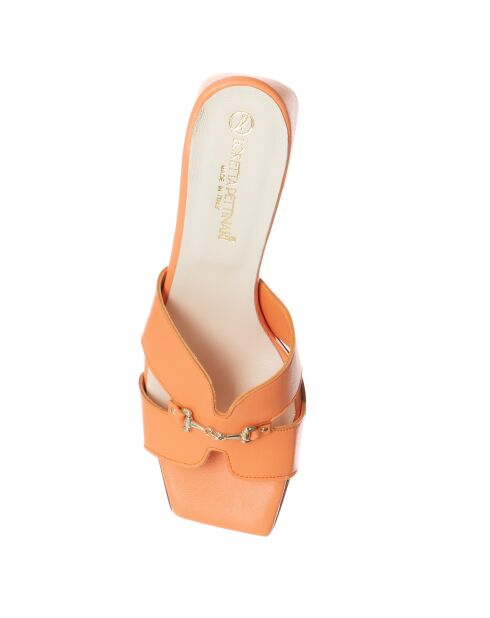 Mules en Cuir Arancia oranges - Talon 5.5 cm