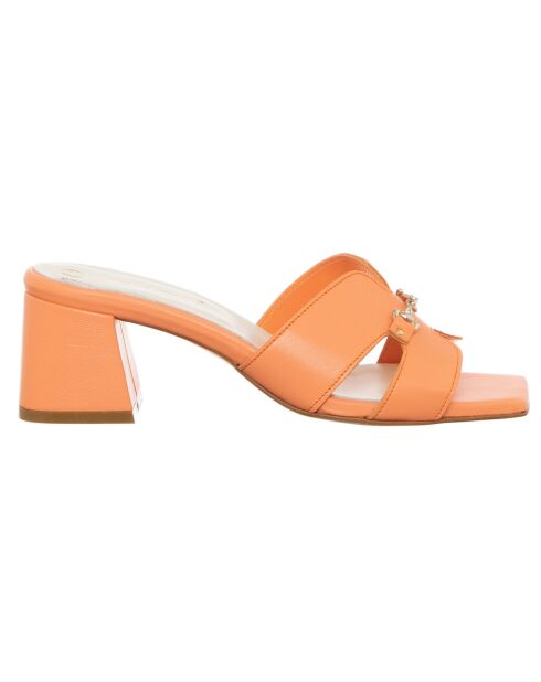 Mules en Cuir Arancia oranges - Talon 5.5 cm