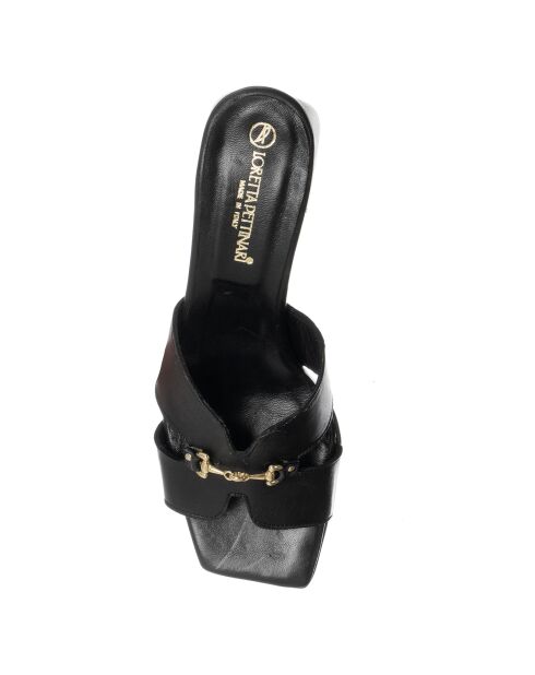Mules en Cuir Arancia noires - Talon 5.5 cm