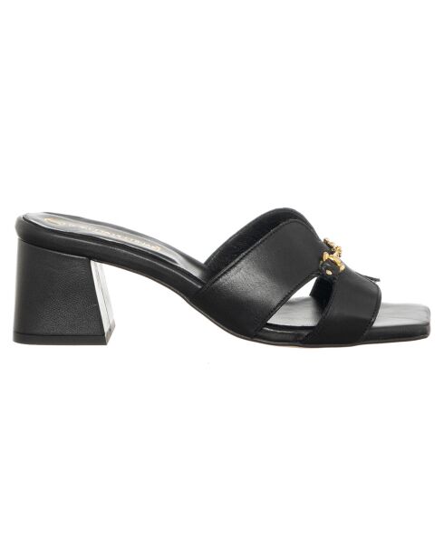 Mules en Cuir Arancia noires - Talon 5.5 cm