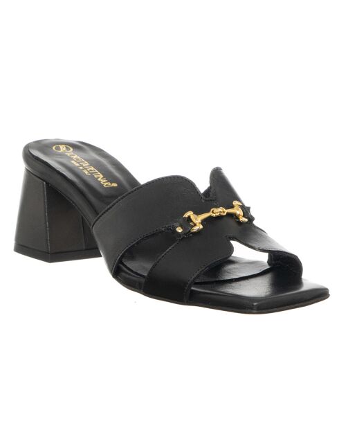 Mules en Cuir Arancia noires - Talon 5.5 cm