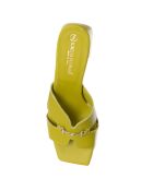 Mules en Cuir Arancia vert acide - Talon 5.5 cm