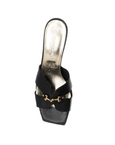Mules en Cuir Lopa noires - Talon 6 cm