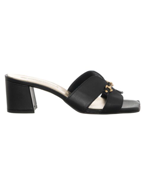 Mules en Cuir Lopa noires - Talon 6 cm