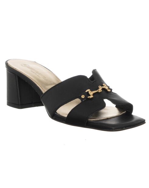 Mules en Cuir Lopa noires - Talon 6 cm