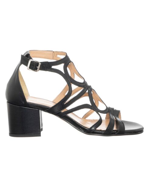 Sandales en Cuir Luz noires - Talon 6 cm