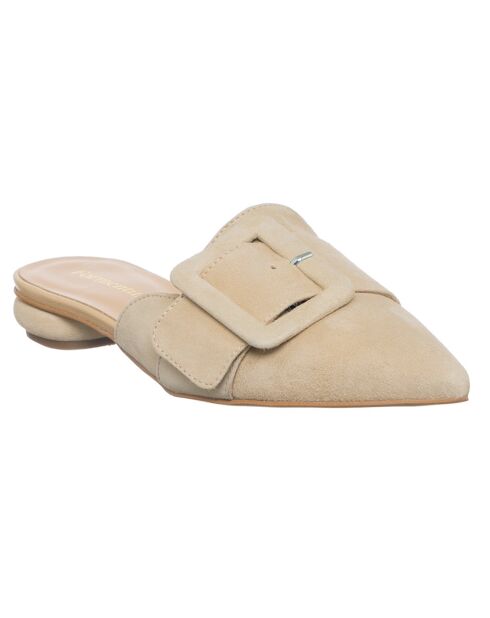 Mules en Cuir Camo beiges