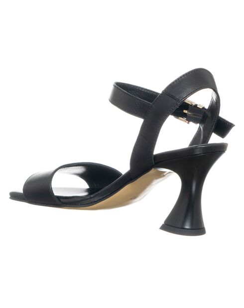 Liam Ledersandalen, 8 cm Absatz, Schwarz