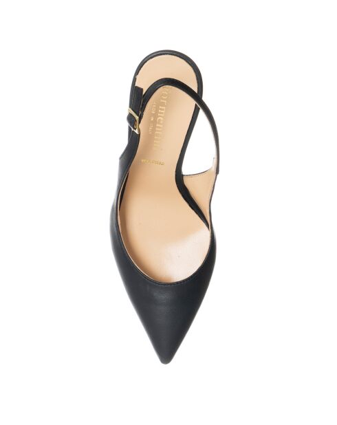 Slingbacks en Cuir Liscio noires - Talon 10 cm