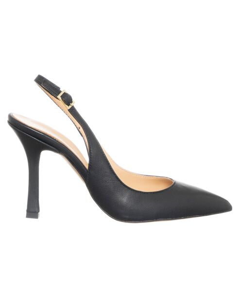 Slingbacks en Cuir Liscio noires - Talon 10 cm