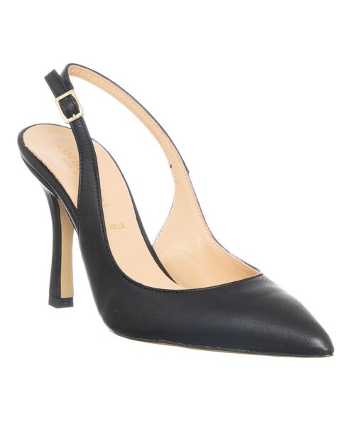 Slingbacks en Cuir Liscio noires - Talon 10 cm