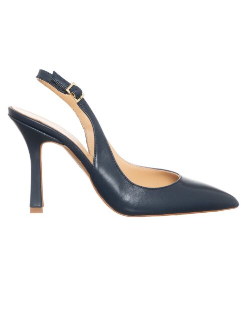 Slingbacks en Cuir Liscio noires - Talon 10 cm