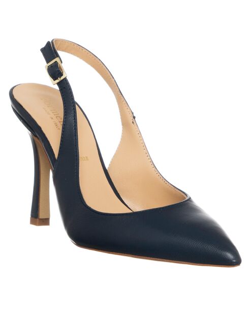 Slingbacks en Cuir Liscio noires - Talon 10 cm