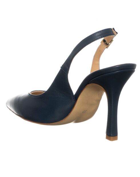 Slingbacks en Cuir Liscio noires - Talon 10 cm