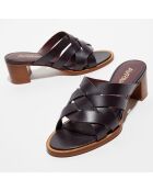 Mules en Cuir Pulan bordeaux - Talon 5,7 cm