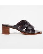 Mules en Cuir Pulan bordeaux - Talon 5,7 cm