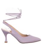 Slingbacks en Cuir Nala lilas - Talon 7.5 cm