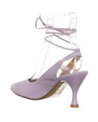 Slingbacks en Cuir Nala lilas - Talon 7.5 cm