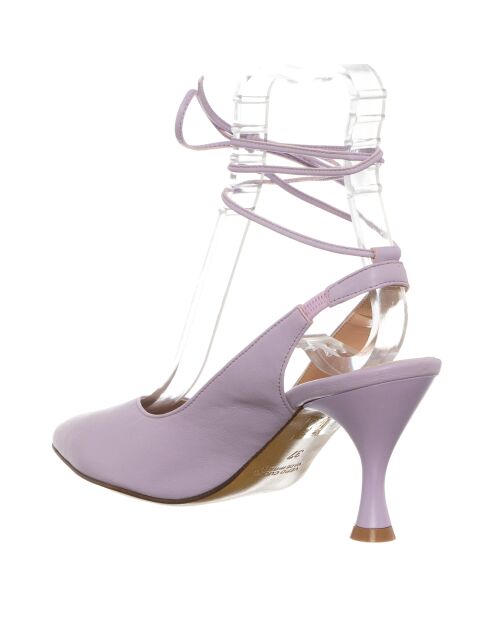 Slingbacks en Cuir Nala lilas - Talon 7.5 cm