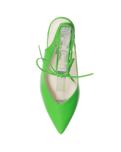 Slingbacks en Cuir Mia vertes - Talon 7.5 cm
