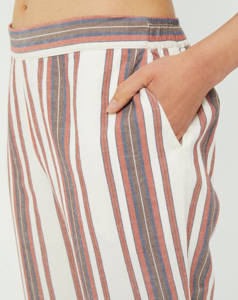 Pantalon Cedric rayé tomette