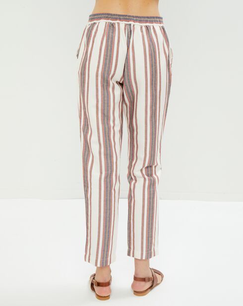 Pantalon Cedric rayé tomette
