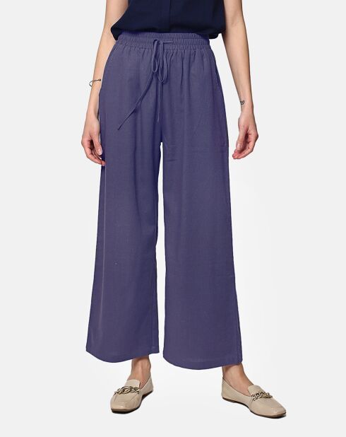 Pantalon 100% Lin Solene bleu jean's