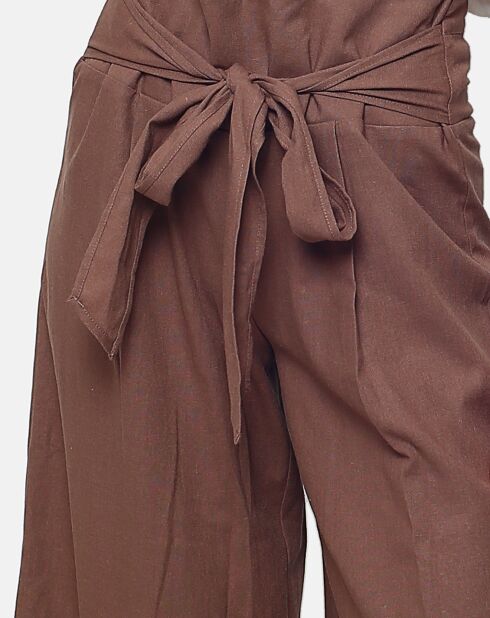 Pantalon 100% Lin Chloe marron