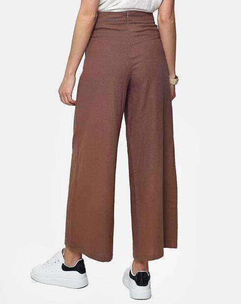 Pantalon 100% Lin Chloe marron