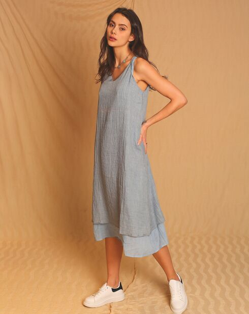 Robe 100% Lin Suzie bleu jean's
