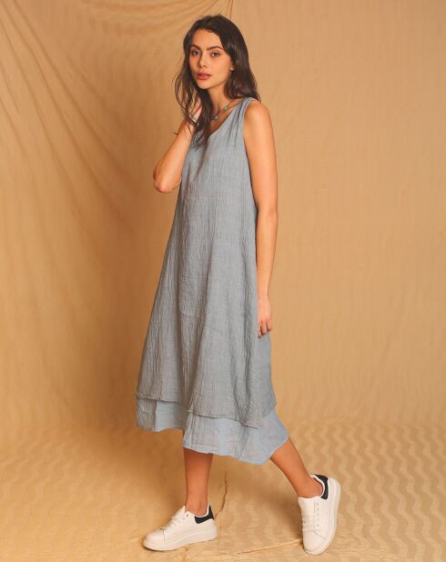 Robe 100% Lin Suzie bleu jean's