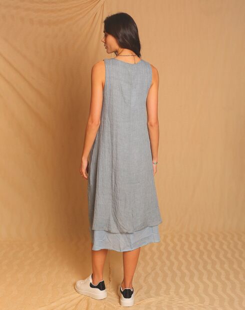 Robe 100% Lin Suzie bleu jean's