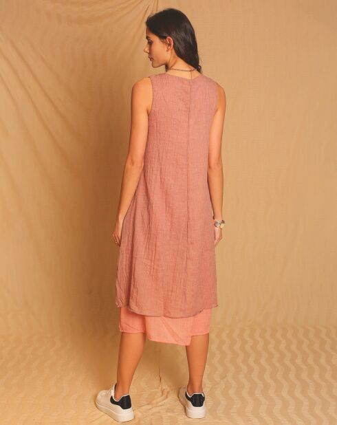 Robe 100% Lin Suzie rose bois