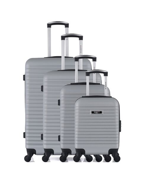 4 Valises 4 roues simples Brazilia-M 75/65/55/46 cm grises