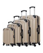 4 eenpersoons koffers met 4 wielen Madrid-M 75/65/55/46 cm beige
