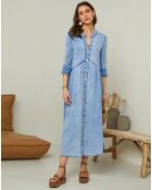 Robe en Gaze de Coton Olga indigo