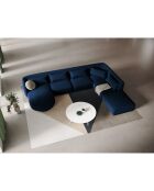 Canapé d'angle Panoramique droit Velours Tulum 6 Places bleu roi - 327x245x74 cm