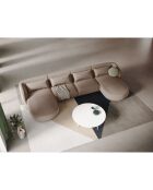 Canapé Panoramique Velours Tulum 5 Places beige - 334x155x74 cm